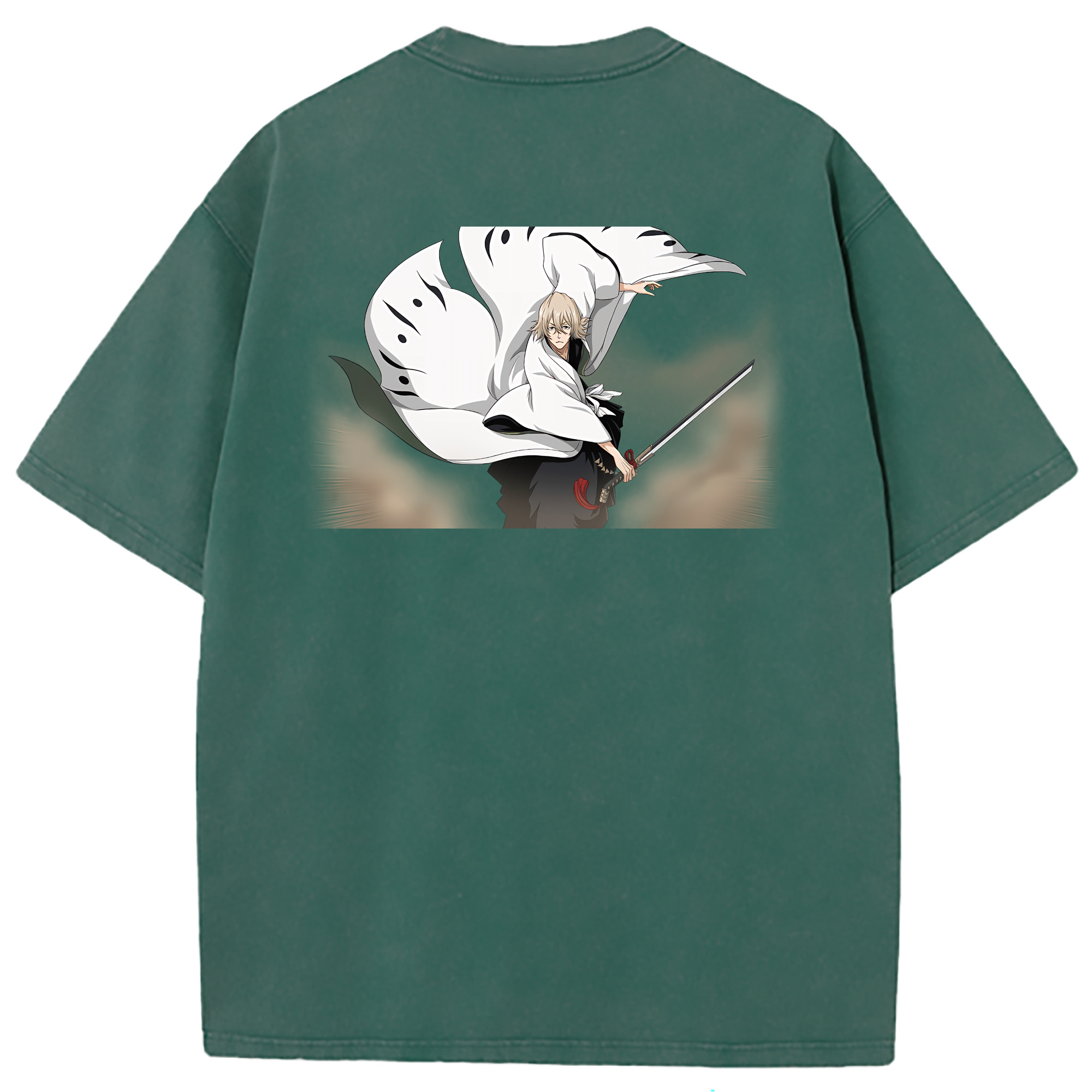 （画像用） "ブリーチ 浦原 喜助（うらはら きすけ） BLEACH Urahara Kisuke " 綿100% ヴィンテージ風 半袖Tシャツ（背面プリント）